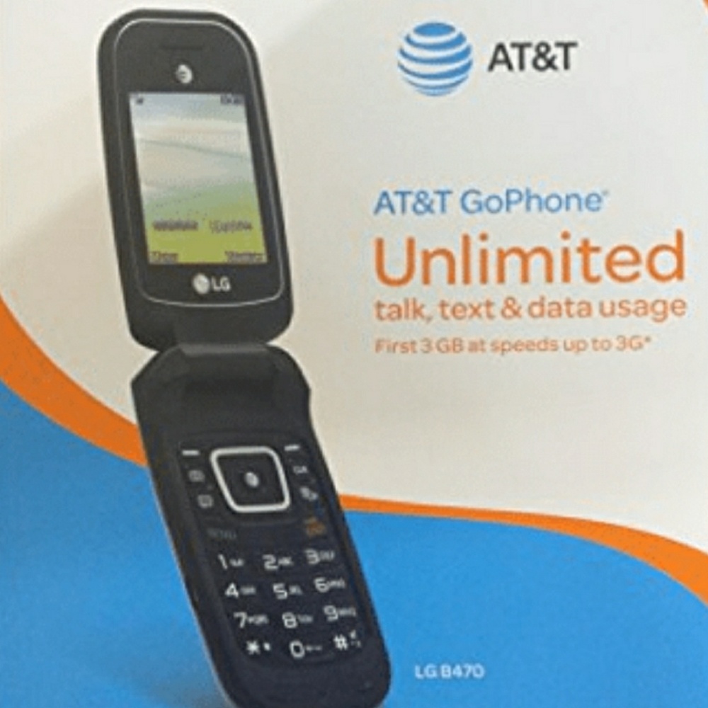 LG B470 BLACK AT&T PREPAID 3G GDM FLIP PHONE